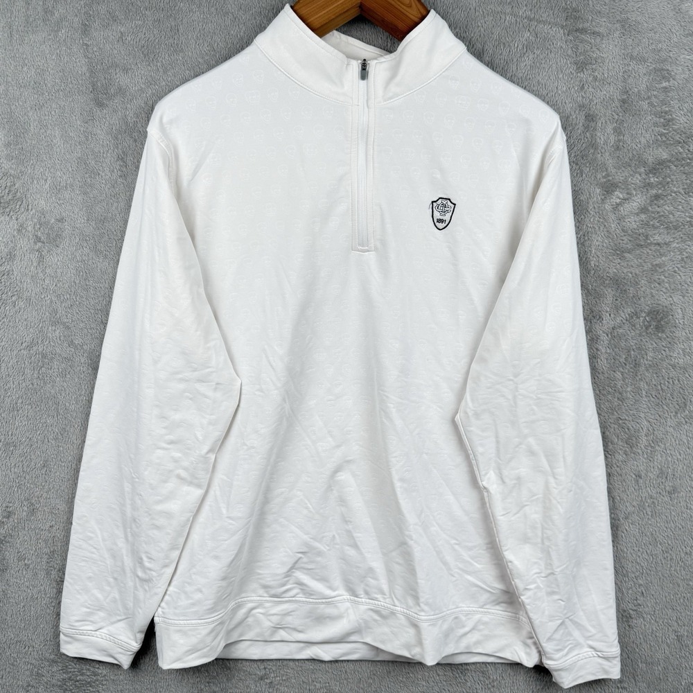 Peter Millar Country Club Of Indianapolis Pullover Sz XL White Golf Performance